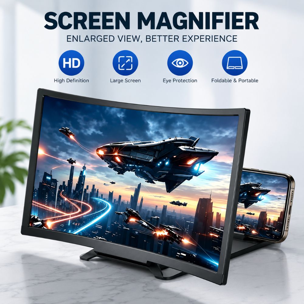 Matte Anti Glare Screen - 12インチ3Dスクリーン拡大鏡ブラケット フレネルレンズ 曲面型携帯電話HDスクリーン拡大鏡 ブルーライトカット デスクホルダー エキスパンダープロジェクター