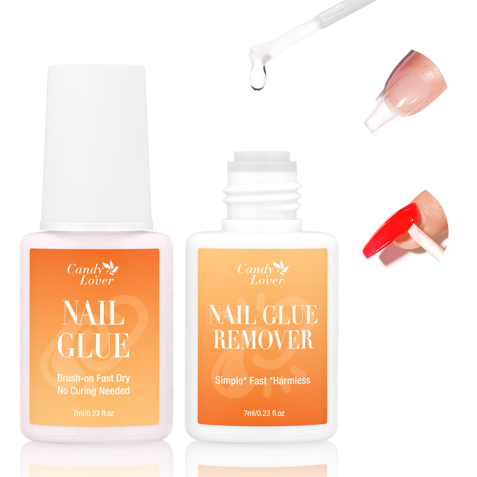 Liquid Uv Glue Kit - 超強力ネイルグルーリムーバーキット UVライト不要 アクリルネイルデボンダー液 付け爪用 付け爪を素早く除去 DIY