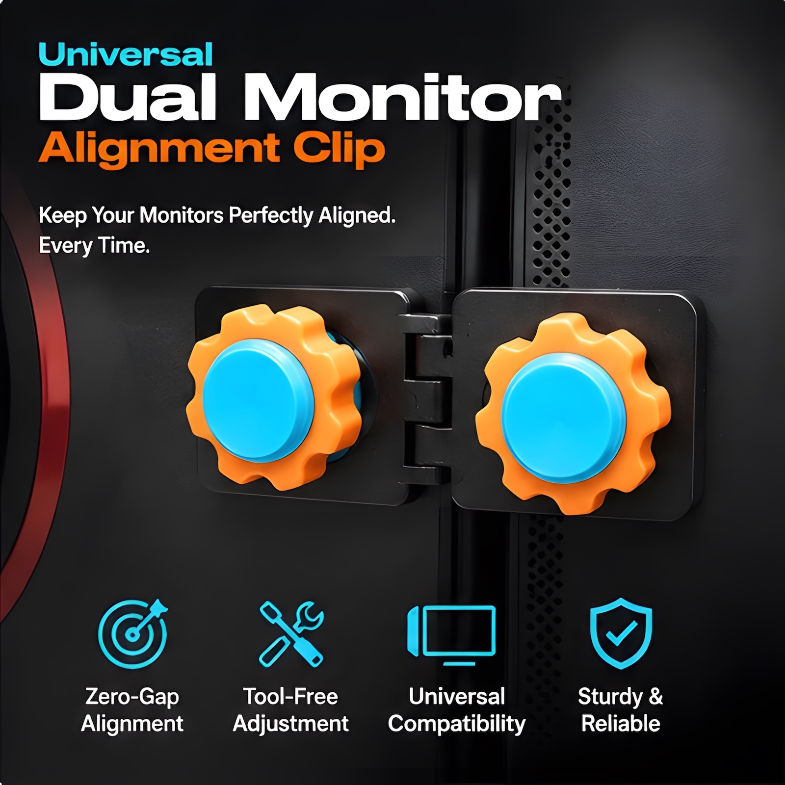 ユニバーサルデュアルモニターアライメントクリップ ツール不要 - Screen Alignment Tool のレビューと価格