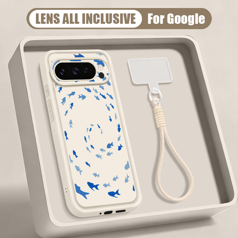ザトウクジラ柄リストストラップ付きランヤードケース Goog - Google Pixel 9 のレビューと価格
