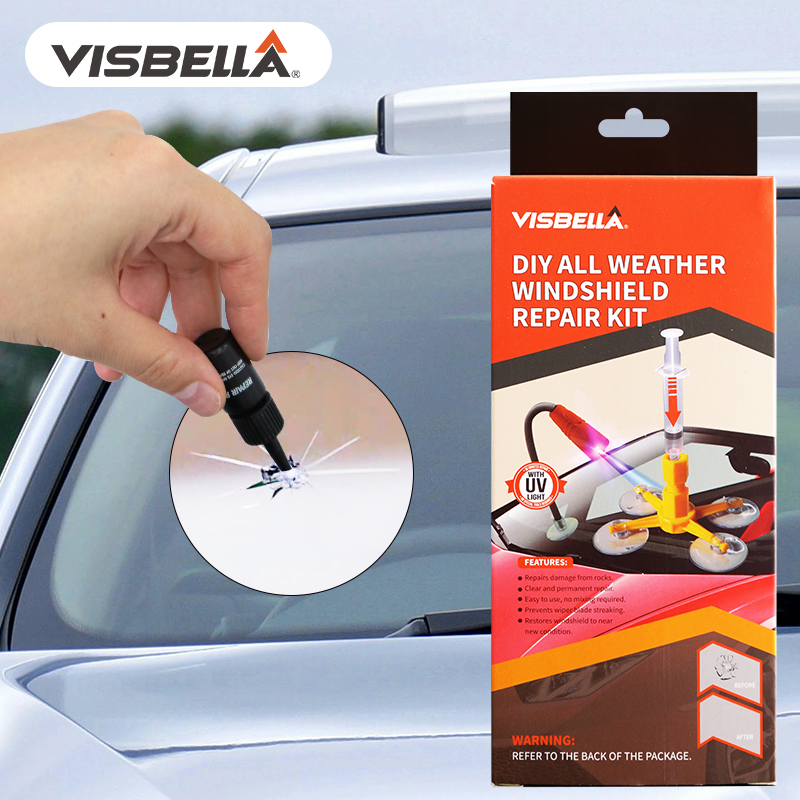 Visbella-UVライト付き車のフロントガラス修理キット - Liquid Uv Glue Kit のレビューと価格