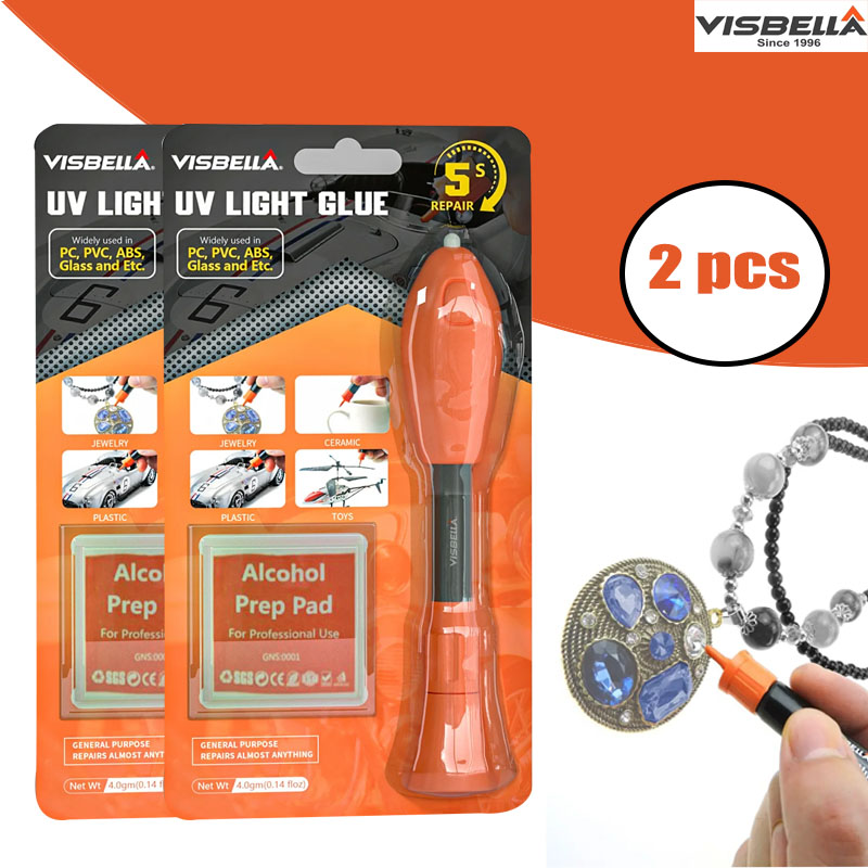 Visbella 2 個 UV ライト接着剤ペン 5 秒クイ - Liquid Uv Glue Kit のレビューと価格
